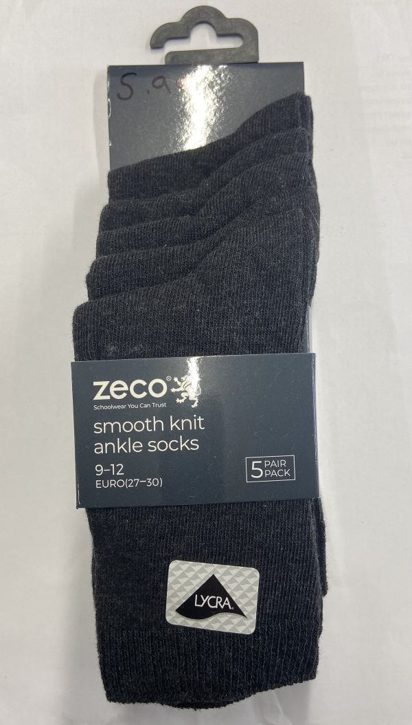Grey Smooth knit ankle socks - 5 pack
