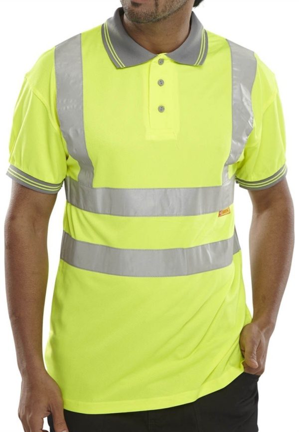 WORKWEAR POLO SHIRT SHORT SLEEVED  GREY COLLAR - Image 2