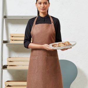 Cotton denim bib apron, organic and Fairtrade certified